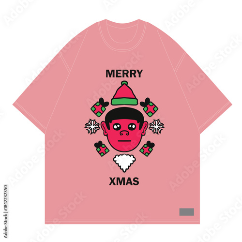 merry christmas santa design in artsy way and bold