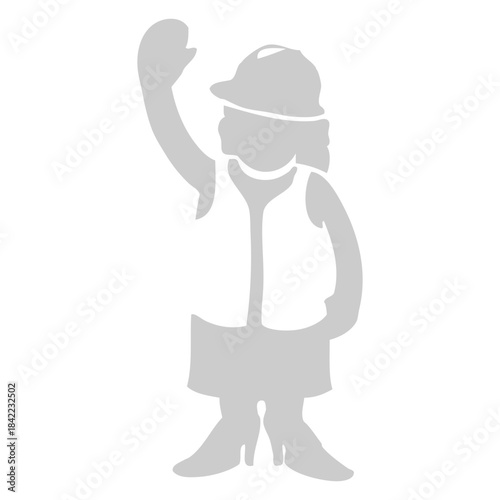 Woman Worker Waving Icon