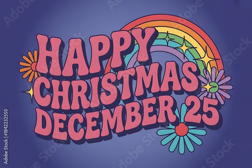 Merry Christmas with happy birthday