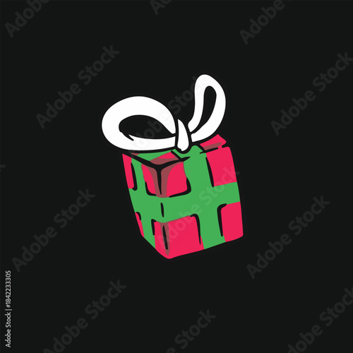 christmas gift drawing cute design style