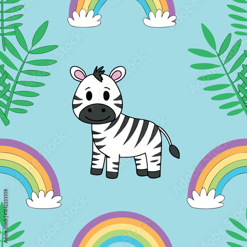 children-s-animals-pattern-with-zebra safari 