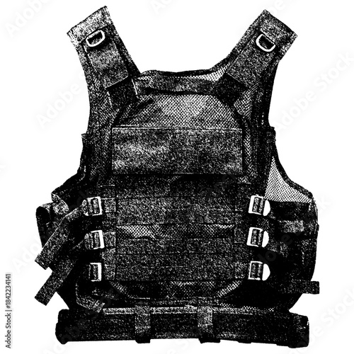 Police vest Line Art Illustration