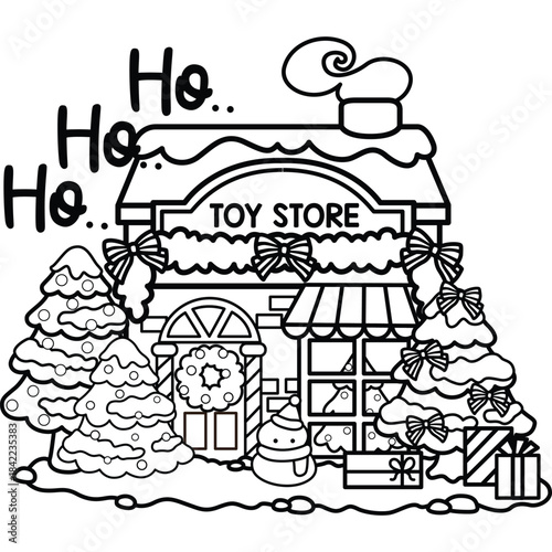 a vector of a toy store in Christmas vibe
