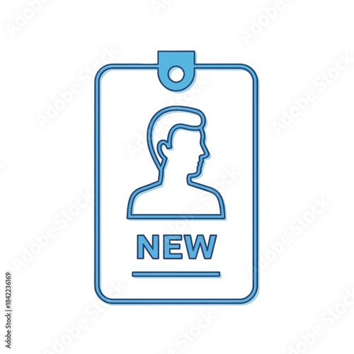 New Employee Identification Badge with Person Silhouette and Text