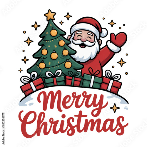 christmas card with santa claus