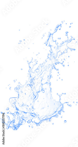 Dynamic Blue Water Splash with Droplets 