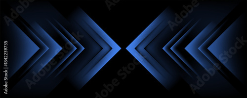 Light effect of high speed movement of light speed arrow of blue glow. Dynamic movement of high speed arrow of light energy.