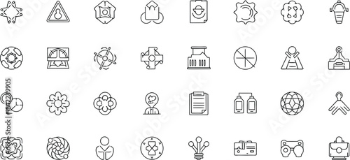 Diverse Abstract and Conceptual Line Icons for Technology and Science collection