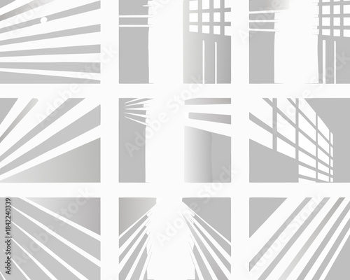 Abstract geometric patterns in grayscale a study of lines and shapes