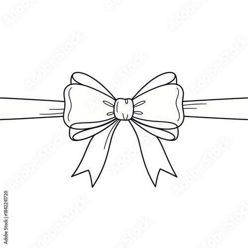 Elegant ribbon bow on a white background for decorative use