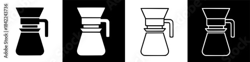 Minimalist graphic icon of a pour-over coffee filter for brewing fresh beverages