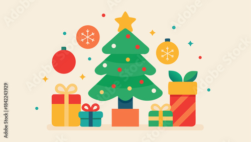 Collection of festive christmas icons including a wreath candle cupcake candy cane and gingerbread man silhouette Three cheerful santas in a red pickup truck delivering gifts during a snowy christmas 