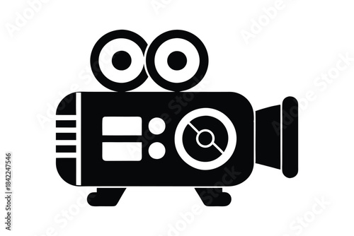 video projector icon silhouette on white background