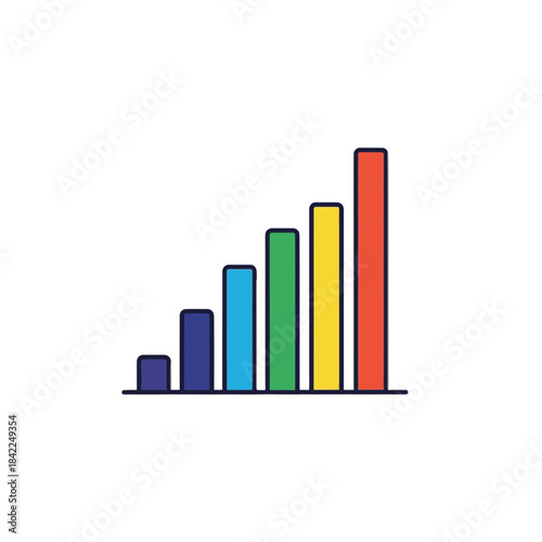 Colorful Bar Chart Displaying Upward Growth and Progress