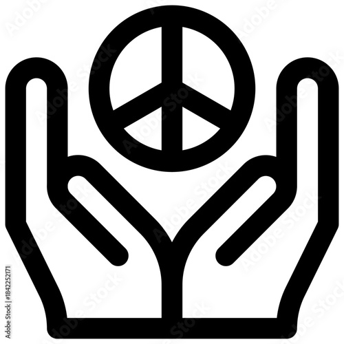 Pacifism. Editable stroke vector icon.