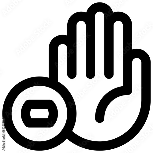 Stop the violence. Editable stroke vector icon.