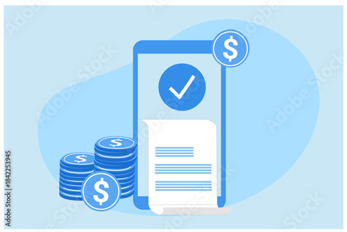 Mobile phone Internet banking, refund exchange transfer concept, business, bank, finance, investment, money illustrations