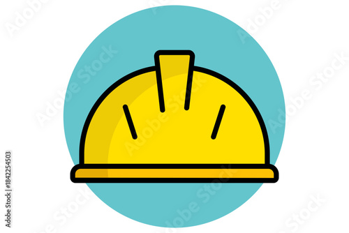 Hard hat icon. colored outline icon style. icon related to safety helmet. work safety elements vector illustration