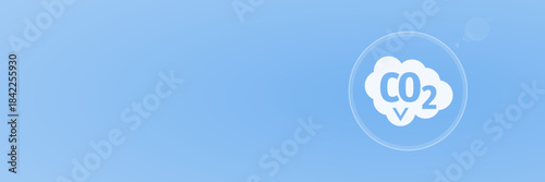 CO2-Senken Header Copy Space Vektor svg unter 60 kB mit Wolke und Pfeil nach unten für CO2-Reduktion, Klimaschutz, CO2-Speicherung und Umweltstrategien.