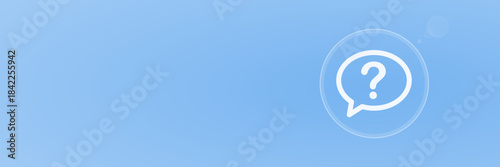 Sprechblase mit Fragezeichen Header Copy Space Vektor svg unter 60 kB für Fragen, Antworten, Kundenservice, Hilfe und Kommunikation. Symbol für Support und Wissen.