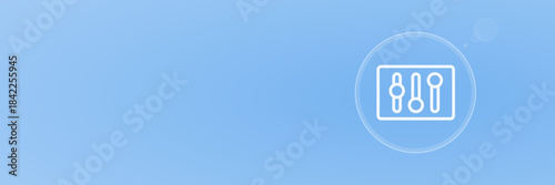 Equalizer Einstellungen Header Copy Space Vektor svg unter 60 kB für Audio, Sound, Kontrolle, Regulierung und Anpassung von Systemparametern. Symbol für Optimierung.