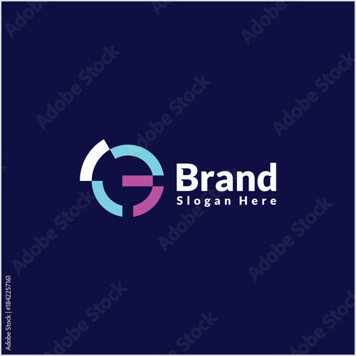 Letter G Connection Signal Design Vector Template