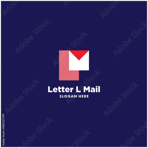 Letter L Mail Logo Design Vector Template