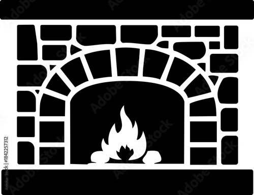 Vector of fireplace silhouette
