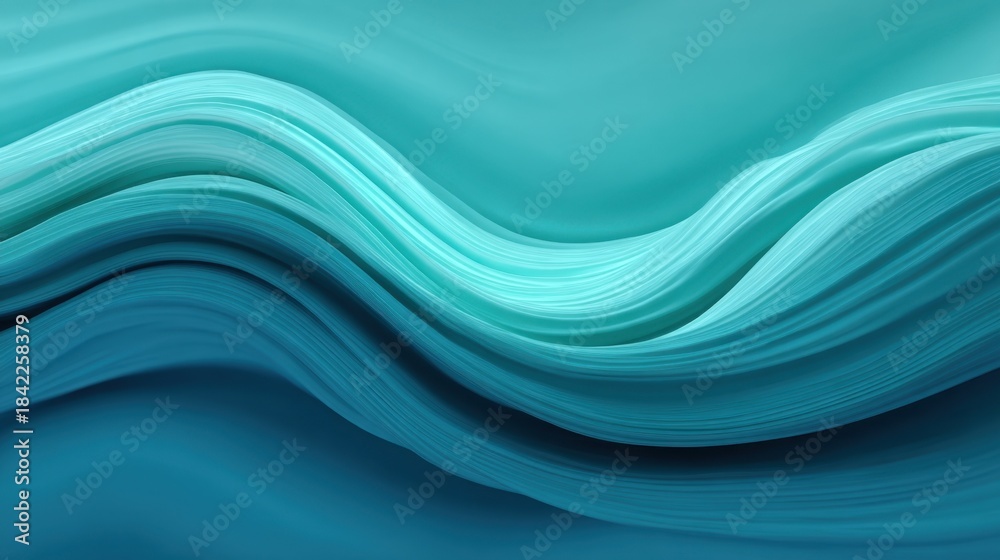 Fototapeta premium Abstract Wave Patterns in Shades of Blue and Teal Evoking Calmness and Serenity, Suitable for Backgrounds, Textures, and Creative Projects