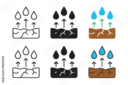 Regenerating Soil Abstraction. Iconic abstraction of soil crust regeneration after rainfall, subtle droplets activating hidden