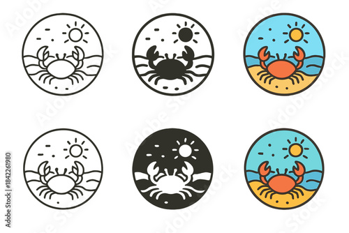 Crab Beach Harmony. Crab Beach Bubble, harmonious seaside motif uniting motion, texture, and sunlit simplicity, first in line