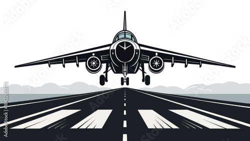 Vertical takeoff aircraft silhouette vector in hovering motion, symbolizing innovation and advanced VTOL technology.