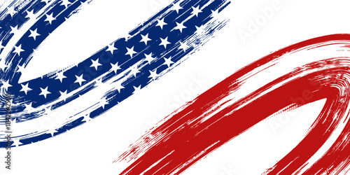 Vector of USA banner background with elements of the American Flag