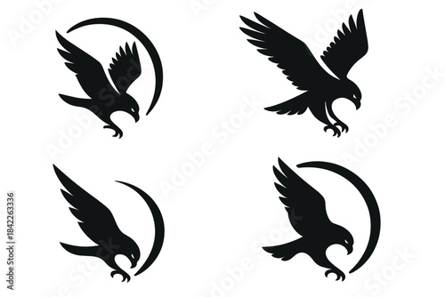 Predator's Swift Dive. Icons for: a predator’s arc guiding a swift dive, keen wings steering a falling strike, a stooping form