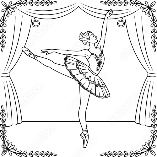 Ballerina Performing on Stage in a Tutu ballet performance