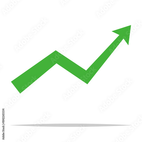 Green growth arrow vector isolated illustration