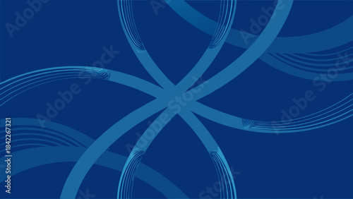 Abstract background with intersecting curved lines and detailed line patterns in shades of blue color scheme