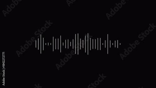 Abstract Sound Wave Audio Spectrum Animation on a transparent background, Animated Audio Waveform Spectrum Visualization with alpha channel.