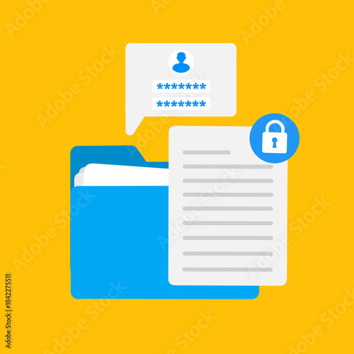 Secure Document File and Password Protection Icon