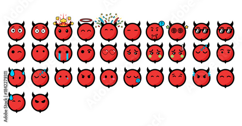 Stylish Mute Demon Emoticon Collection