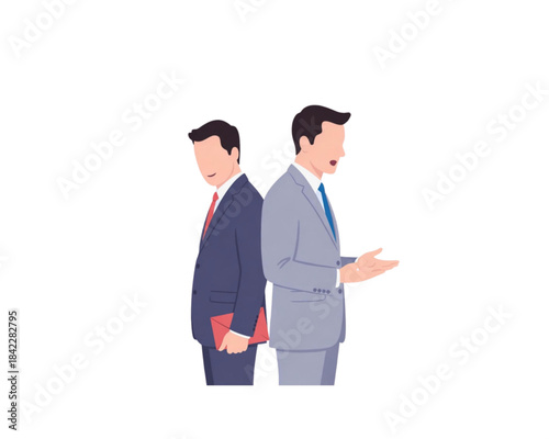 Two businessmen discussing important business matters