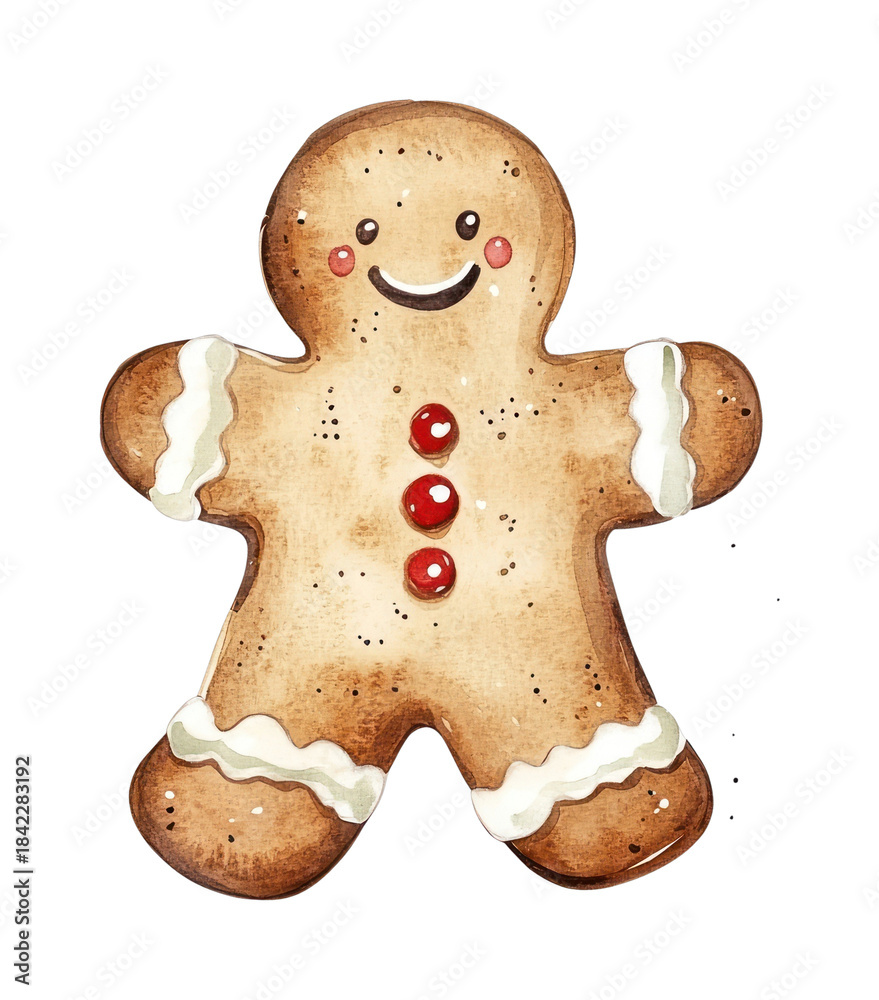 Fototapeta premium PNG Cute gingerbread man illustration.