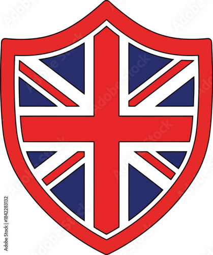 UK flag shield protection symbol.