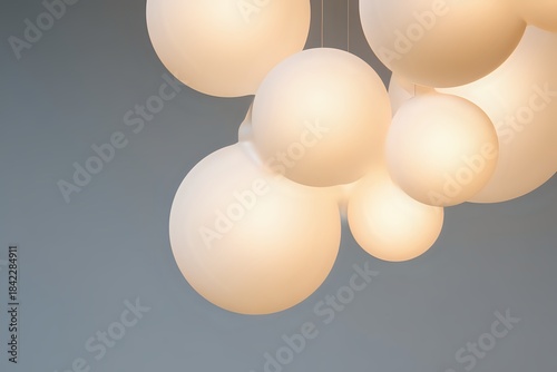 Floating Spherical Mood Lights: Ambient Glow, Cropped Edges
