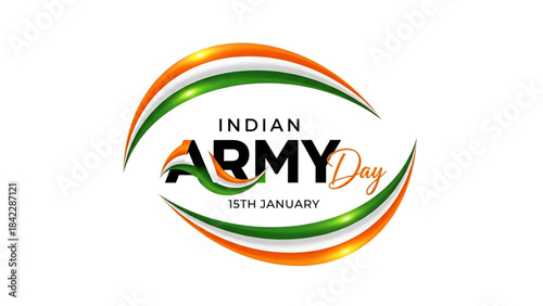 Indian Army Day theme with tricolor swirl design highlighting patriot spirit and national pride representing 15 January celebration in India concept with vibrant colors for Republic unity Independent 