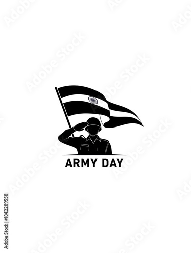 Indian Army Soldier Saluting Proudly With National Flag Waving Celebrating Republic Day And Independence Day Honoring The Great Sacrifices Of India's Brave Military Forces
