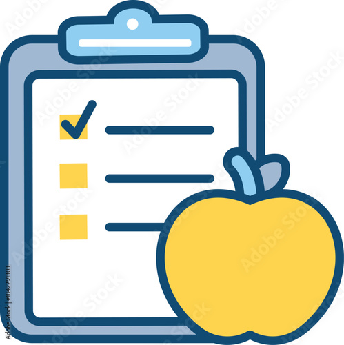 Healthy Eating Checklist Plan Your Balanced Diet with a Fresh Apple for Optimal Wellness