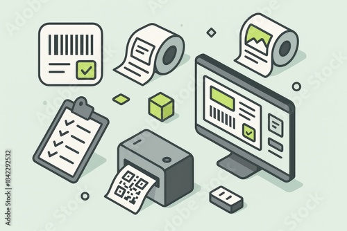 Streamlining Inventory Management with Digital Solutions featuring Modern Technology and Efficient Logistics Represented through Interactive Visual Elements