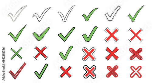 Checkmarks and Crosses Symbols