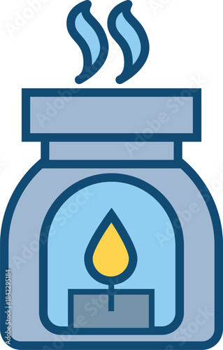 Aromatherapy diffuser with a candle emitting smoke, symbolizing relaxation and well-being